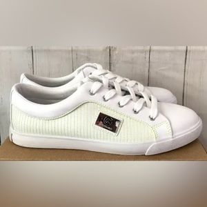 G by Guess White and Light Green Sneakers